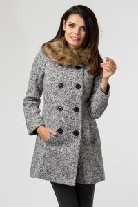 Płaszcz Damski Model 510209 Black/White